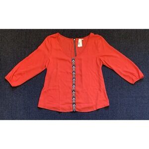 Society Girl Blouse Women's Medium Red